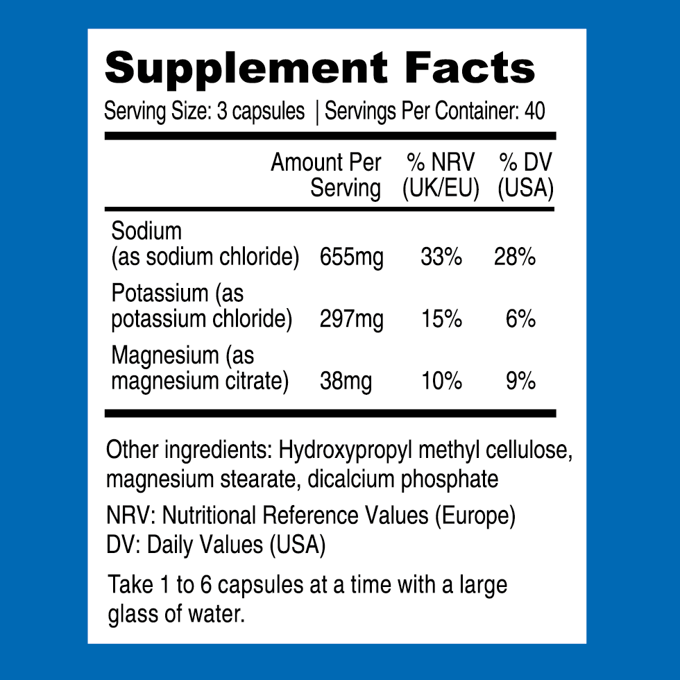 Fasting Salts Original Capsules Ingredients